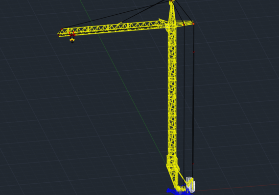 KBM 401P crane drawing in 3D