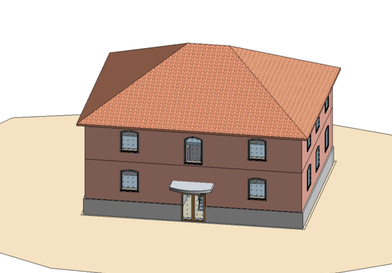 Two-storey cottage in revit