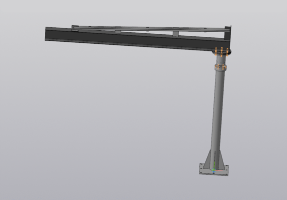 Cantilever rotary crane in 3D