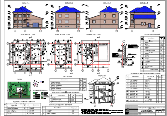 Architectural design of an individual residential building of the manor type. House (with garage) 10.62 x 14.18 m