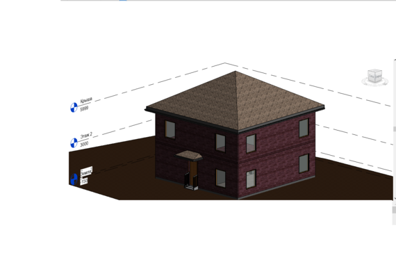 Simple not intricate two-storey house in revit