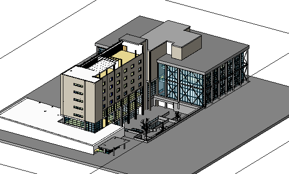 Public building - 3D in revit