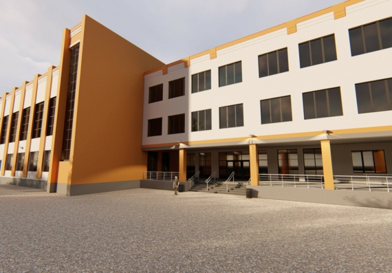 Project of a two-storey school in archicad