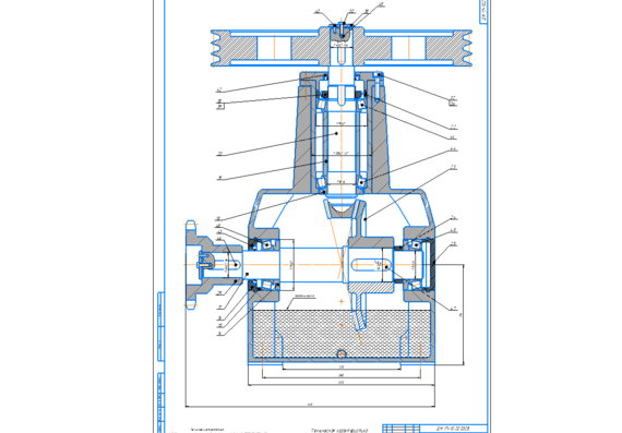 Tapered gearbox - design of the drive to the roller conveyor