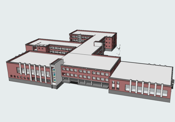 Project of a two-storey school in archicad