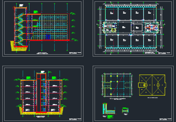 Office building dwg with floor for shared space