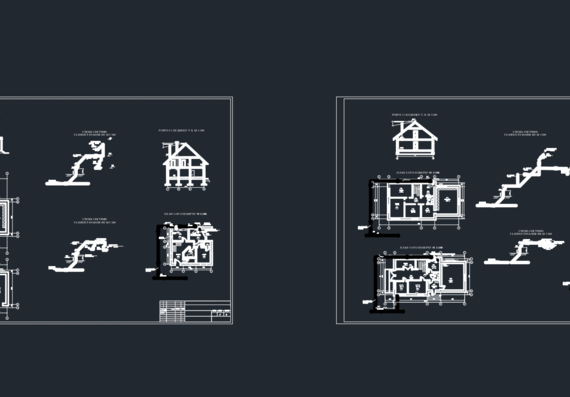 Drawings of a house with gas axonometry