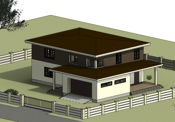House project (pii) architectural model 3D in revit