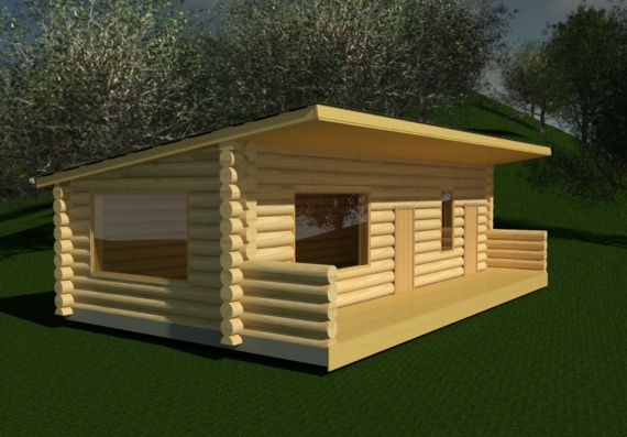 Log holiday house in revit