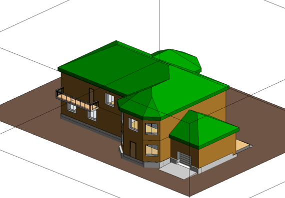 2-storey cottage with garage in revit