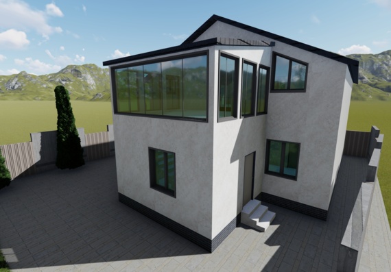 Проект простого двухэтажного дома в Revit