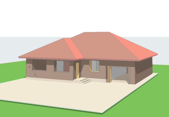 Simple one-storey house in archicad