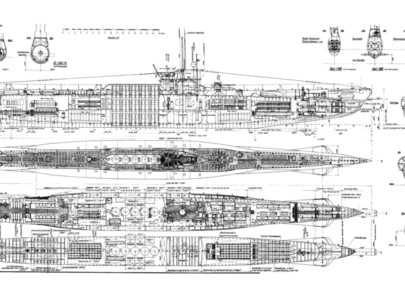 Общий вид подводной лодки Tipo VIID-Big