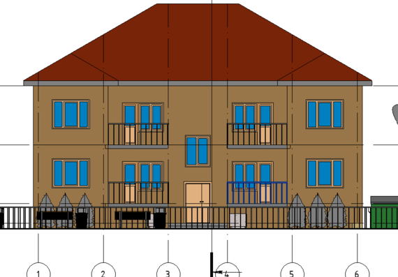 Курсовой проект двухэтажного жилого дома с благоустройством придомовой территории