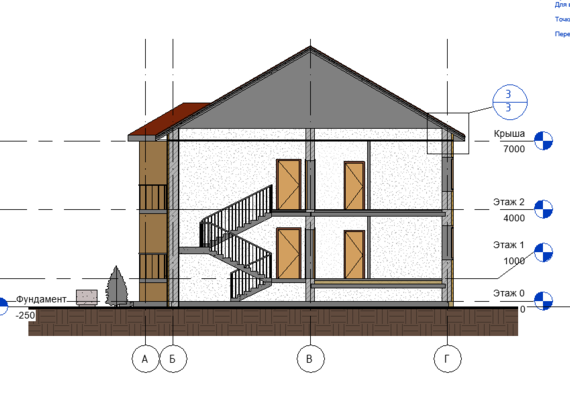 Курсовой проект двухэтажного жилого дома с благоустройством придомовой территории