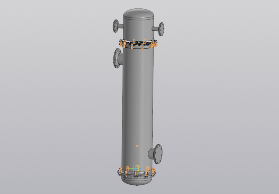 Vertical single-way heat exchanger with fixed tube grates