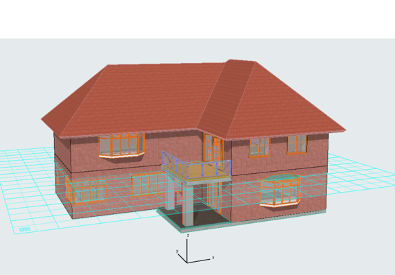 House with balcony in archicad