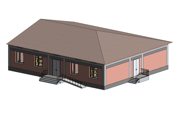 Building with classrooms in revit