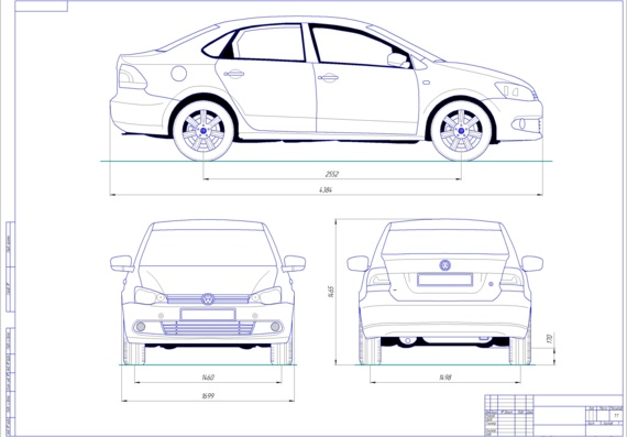 Volkswagen Polo чертеж общего вида