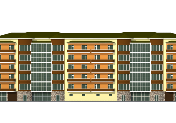5 storey residential building in sketchup