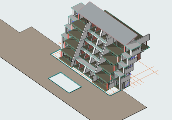 5-storey terraced residential building