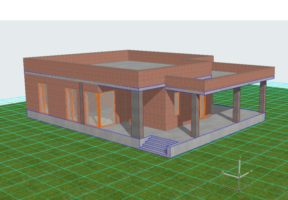 1 storey house in archicad