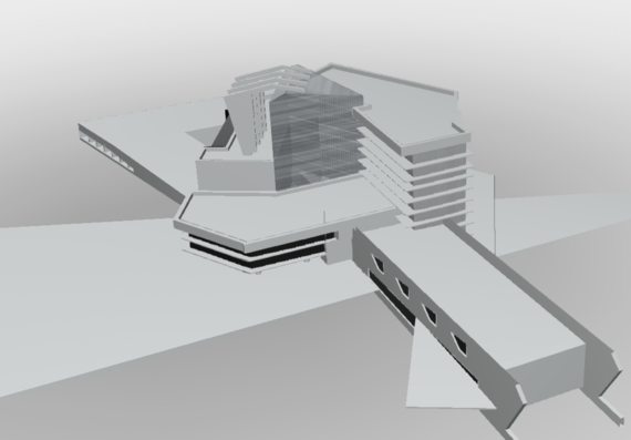 Bus depot for 300 cars in sketchup