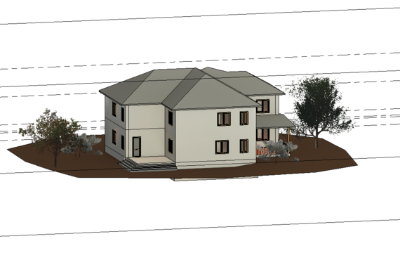 The project of a private 2-storey house in revit
