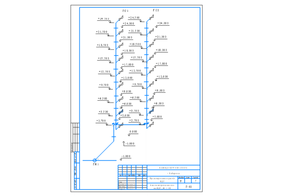 Аксонометрическая схема внутридомового газопровода 9-ти этажного дома
