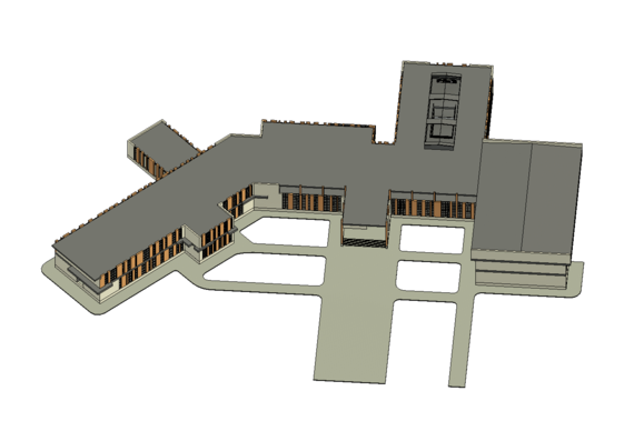 Project of a two-storey secondary school in revit