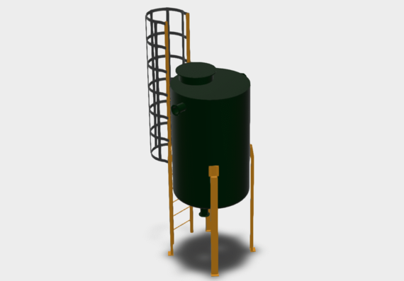 Vertical barrel with stairs