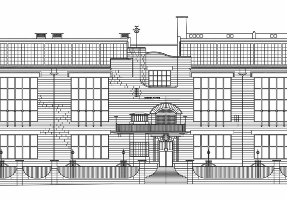 Drawings of the facades of the Glasgow School of Art