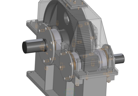 Cylindrical gearbox with gear ratio 5