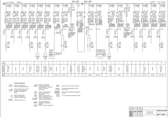 Схема электрическая принципиальная РУ-6кВ ПС-48 ПСЦ
