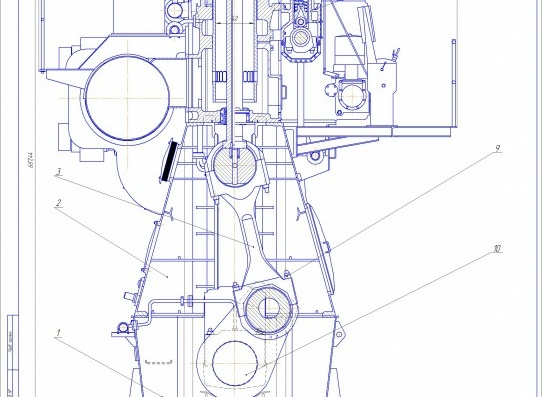 Cross-section of the ship engine 4DKRN42/136