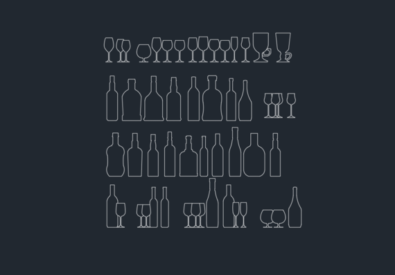 Бутылки вина и бокалы