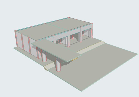 3D Модель гаража для фургонов