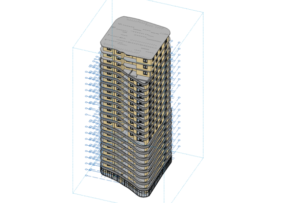 Project of a multi-storey residential building in revit