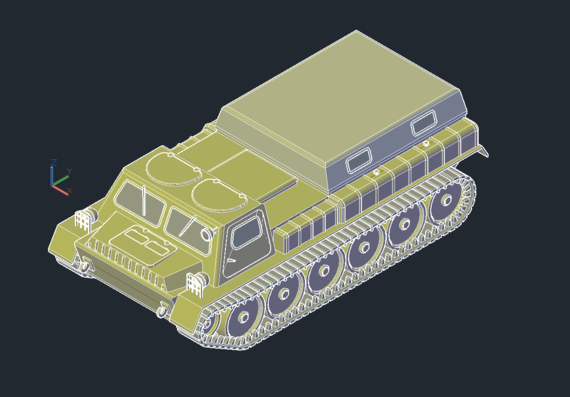 3D model of tracked all-terrain vehicle Gaz 71