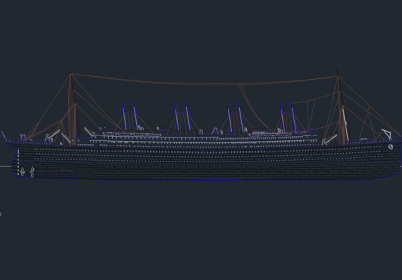 Общий вид корабля Титаник