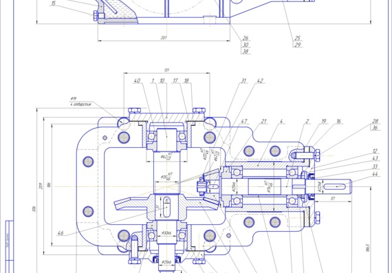Conical one-stage gearbox - course project