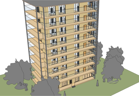 Course project - Multi-storey residential building in revit