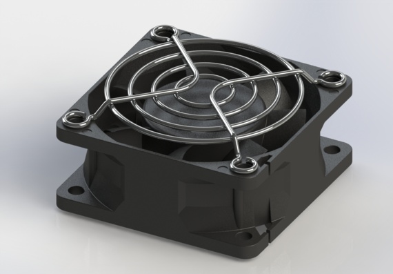 Fan with protective grille 60x60x25