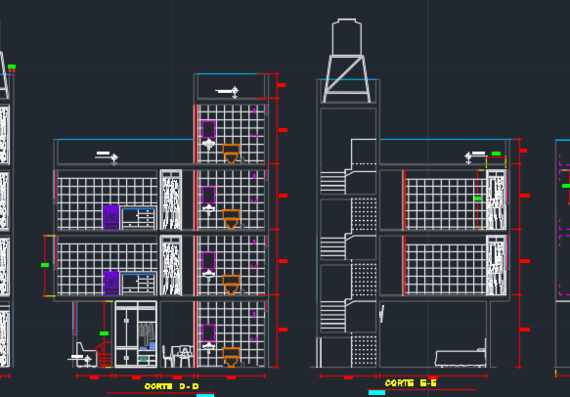 Проект многоэтажного семейного дома (включает чертежи различных строительных профилей)
