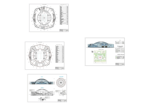 Architectural drawings of the stadium