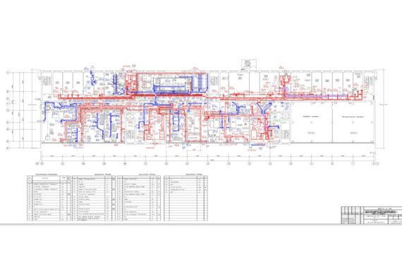 Working ventilation design of the building of experimental plants.