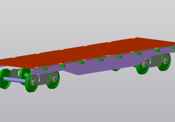 Железнодорожная платформа в 3D