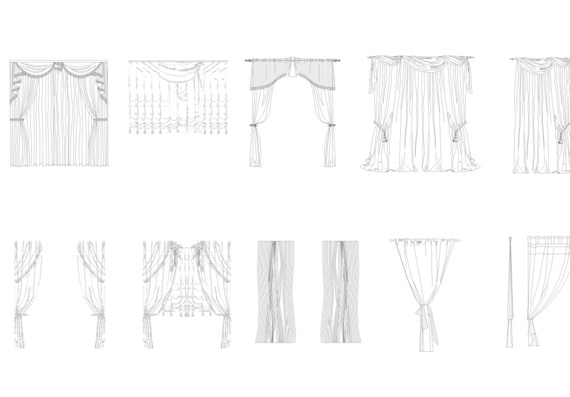 Curtain curtains and blinds in the AutoCad