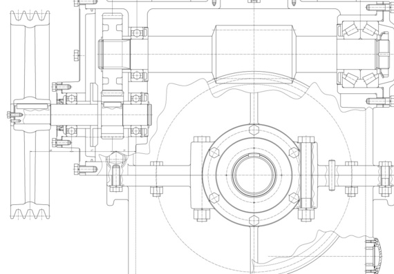 Design of conveyor drive gearbox course drawings in AutoCAD