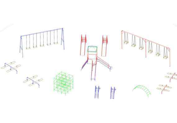 3d модели детских площадок в AutoCAD | Скачать чертежи, схемы, рисунки, 3D  модели, техдокументацию | AllDrawings